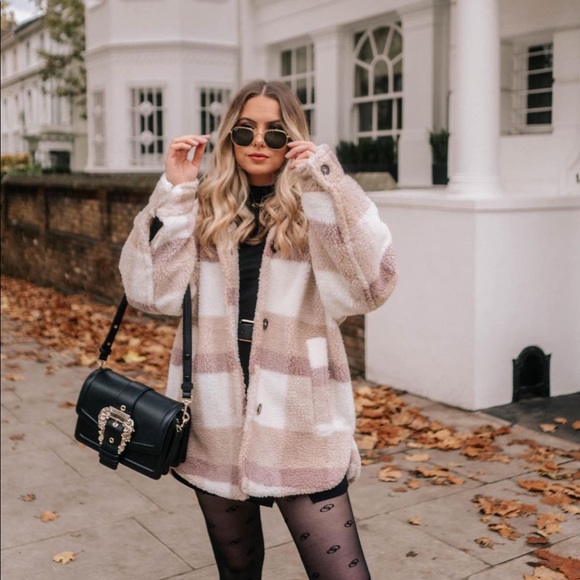 H&M Jackets & Blazers - HM faux shearling shirt jacket shacket